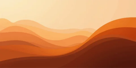 Gardinen Beige Abstract flowing wavy landscape with warm orange and brown tones creating a sense of gentle movement and depth  © Robin