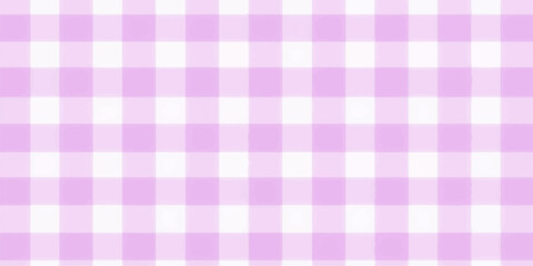 Soft pastel pink and white gingham plaid pattern seamless fabric texture background
