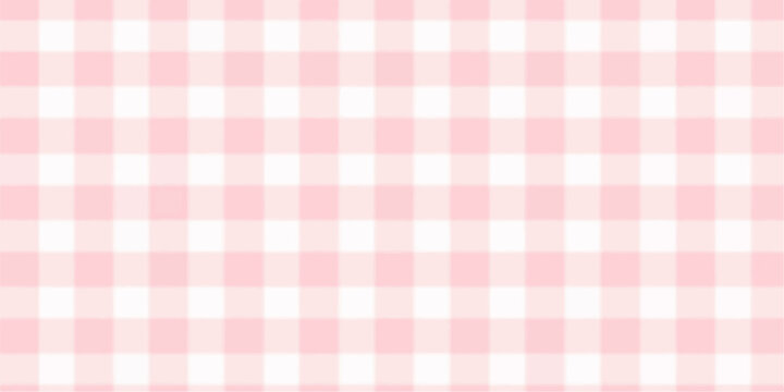 Soft pastel pink and white plaid pattern with a subtle watercolor texture for a gentle and feminine background