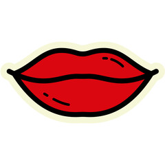 Lips Sticker Icon Beauty and Fashion Vector for Makeup and Love Designs