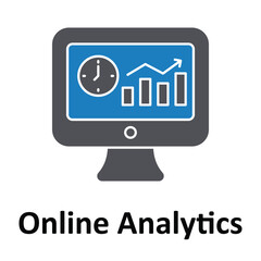 Online Analytics Vector Icon which can easily modify or edit