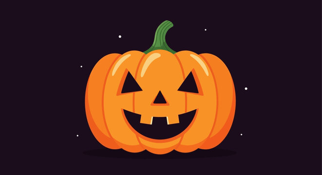 Whimsical Jack-o'-lantern illustration radiating festive halloween night celebration vibes