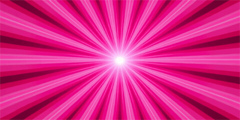 Fototapeta premium Vibrant pink radial burst of light emanating from a bright white center creating a dynamic and energetic abstract background
