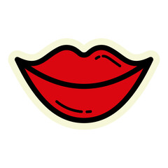 Lips Sticker Icon Beauty and Fashion Vector for Makeup and Love Designs