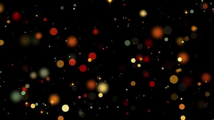 Abstract Gold blurry bokeh background with lights particles on dark background – Defocused photo effect, Slow motion animation, Winter christmas background loopable - Powered by Adobe
