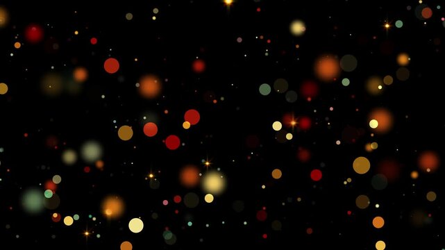 Abstract Gold blurry bokeh background with lights particles on dark background &ndash; Defocused photo effect, Slow motion animation, Winter christmas background loopable
