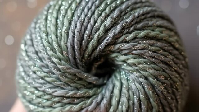 Close up of yarn with glitter accents, craft and hobby concept
