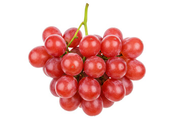 Isolated sweet red grape bunch, whole grapes for healthy eating, fresh grape snack