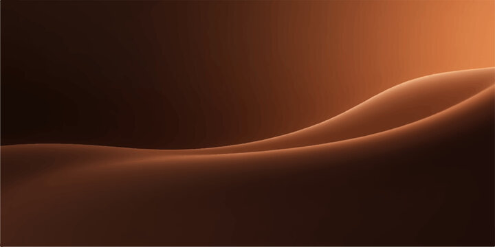 Abstract flowing wave of warm orange and brown light creating a smooth elegant and ethereal background texture