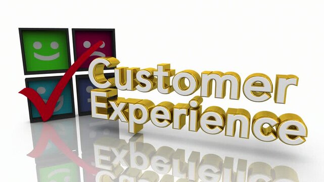 Customer Experience Check Boxes Mark Great Service Satisfaction 3d Animation