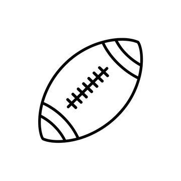 American football ball outline isolated on transparent background for sport design