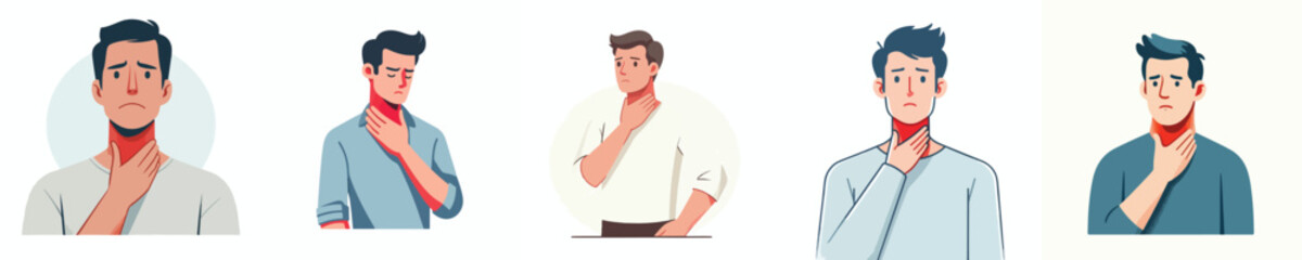 vector of a man with a sore throat