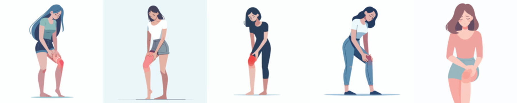 vector of a wpman with knee pain