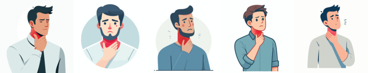 vector of a man with a sore throat