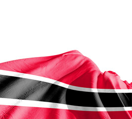 Trinidad and Tobago flag waving on white background with clipping path. Cliping path is easily cutout the flag. Trinidad and Tobago national flag for independence day.
