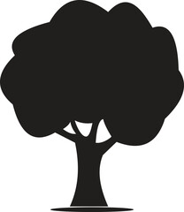 Monochrome Silhouette of a Large Tree