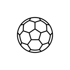 Naklejka premium Simple soccer ball outline isolated on transparent background for sports design
