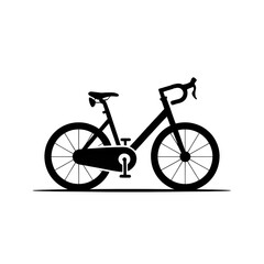 Fototapeta premium Silhouette of a bicycle isolated on transparent background for sports and recreation