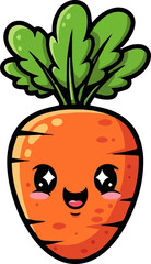 Cute Carrot Cartoon Character