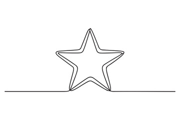 Continuous one line drawing of star minimalist outline vector illustration

