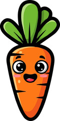 Cartoon Illustration of a Happy Carrot