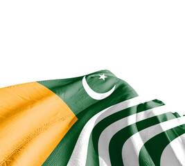 Kashmir flag waving on white background with clipping path. Cliping path is easily cutout the flag....