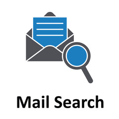 Mail Search Vector Icon which can easily modify or edit
