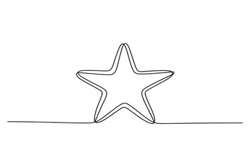 Obraz premium Continuous one line drawing of star minimalist outline vector illustration 