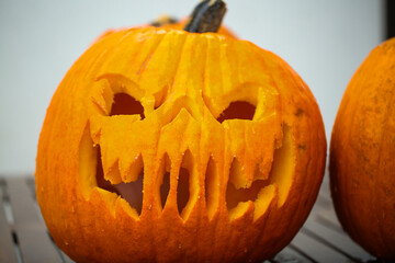 carved hallowen pumpkin jaco-o-lantern