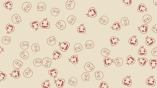 skull pumpkin pattern background video