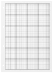 Blatt mit leerem logarithmischen Koordinatensystem