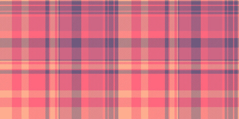 Customize textile background check, 70s fabric plaid vector. Veil seamless texture pattern tartan in red and orange colors.