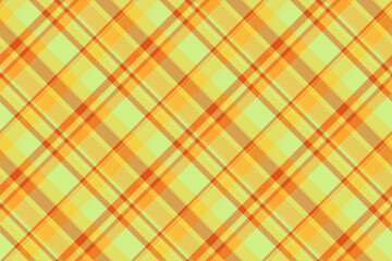 Famous background seamless fabric, kingdom texture tartan check. Canadian textile vector pattern plaid in yellow and orange colors.