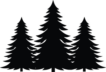 Obraz premium Coniferous forest silhouette. Outdoor nature and landscape vector symbol.