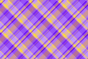 Xmas fabric background texture, artwork vector textile seamless. Classy pattern tartan plaid check in violet and orange colors.
