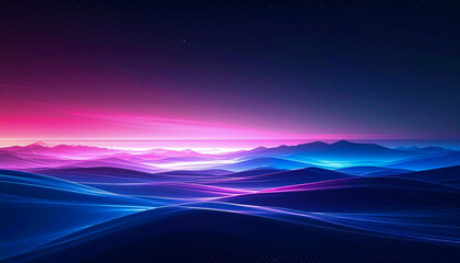 Vibrant Color Transition Over Surreal Dunes