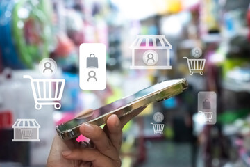 In-Store Mobile Shopping Experience with Digital Icons Overlay