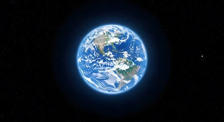 Obraz premium Photo of the earth in outer space daytime clearly round completely intact with a black galaxy background
