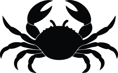 Marine crab icon silhouette. Aquatic animal vector graphic.