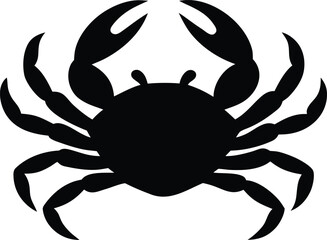 Marine crab icon silhouette. Aquatic animal vector graphic.