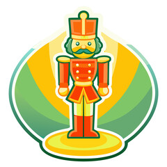 Colorful nutcracker figurine with festive details and cheerful design