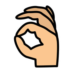 OK Gesture Vector Filled Icon Design