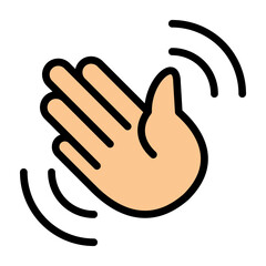 Waving Hand Vector Filled Icon Design