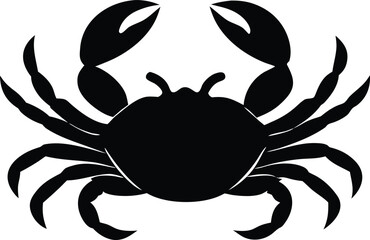 Isolated crab silhouette. Seafood restaurant or beach symbol.