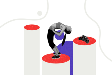 Trend artwork sketch image photo collage of sport active exercise effort dynamic bodycare young lady sportswoman training kettlebell yoga