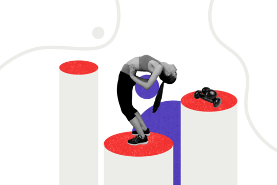 Trend artwork sketch image photo collage of sport active exercise effort dynamic bodycare young lady sportswoman training kettlebell yoga - Powered by Adobe