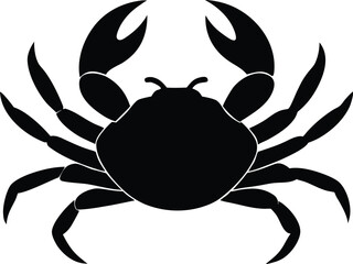 Sea crab silhouette. Simple crustacean vector graphic icon.