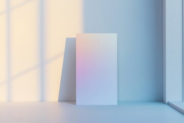 Obraz premium Blank canvas with gradient and window light casting shadow