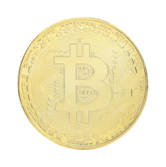 Bitcoin - BTC cryptocurrency coin isolated on a transparent background