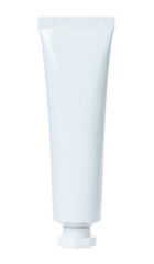 Blank white cosmetic cream tube, isolated on a transparent background